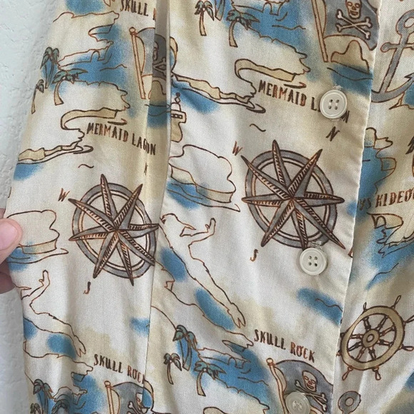 Disney Peter Pan Map Print Button-Front Dress - Picture 4 of 8